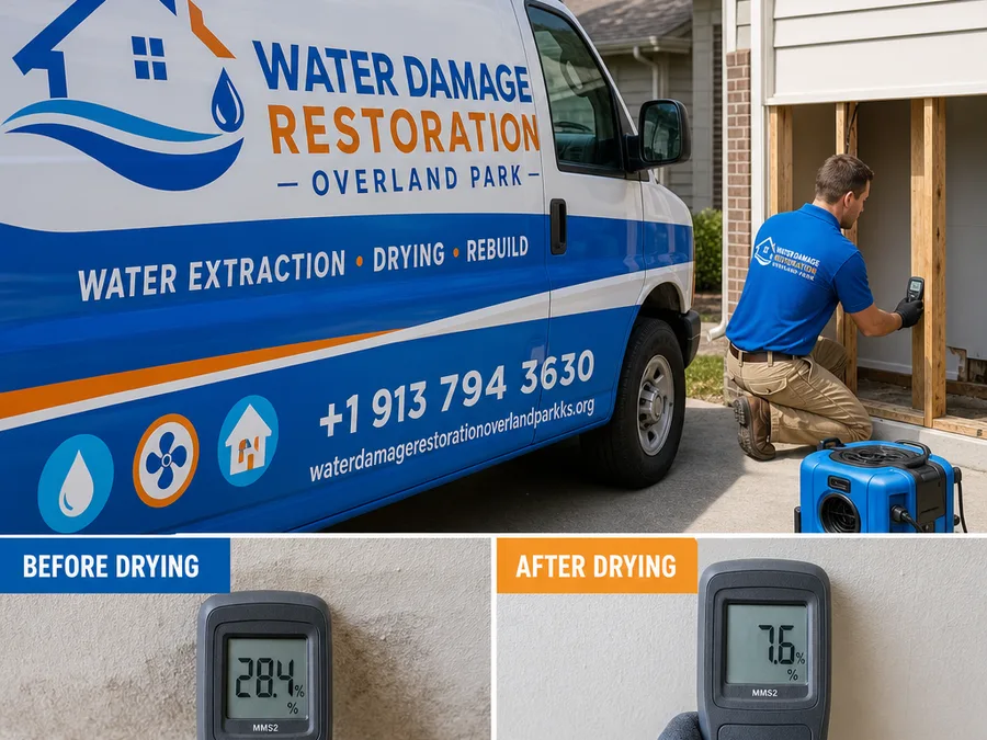 Water damage restoration team serving Overland Park